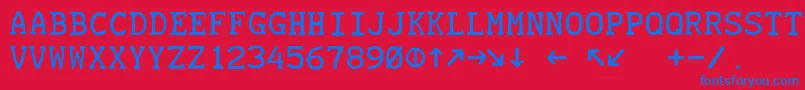 Teletype19451985 Font – Blue Fonts on Red Background