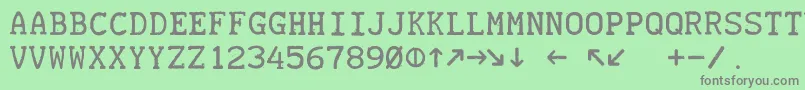 フォントTeletype19451985 – 緑の背景に灰色の文字