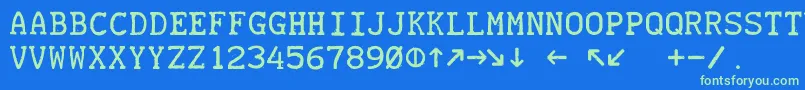 Teletype19451985 Font – Green Fonts on Blue Background