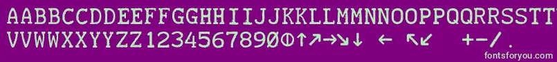 フォントTeletype19451985 – 紫の背景に緑のフォント