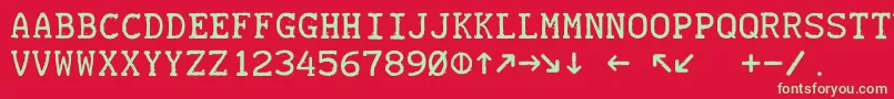 フォントTeletype19451985 – 赤い背景に緑の文字