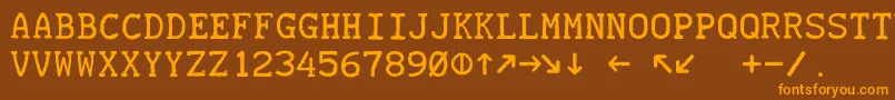 Teletype19451985 Font – Orange Fonts on Brown Background