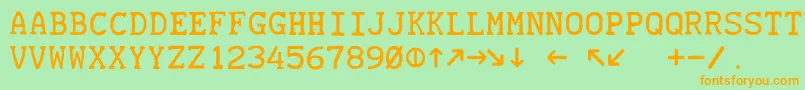 Teletype19451985 Font – Orange Fonts on Green Background