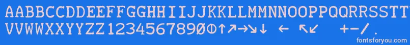 フォントTeletype19451985 – ピンクの文字、青い背景