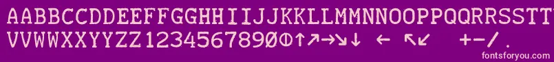 フォントTeletype19451985 – 紫の背景にピンクのフォント