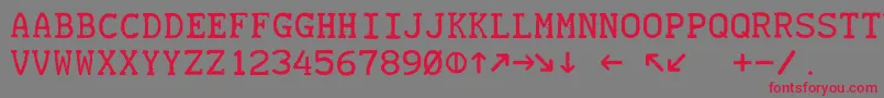 Teletype19451985 Font – Red Fonts on Gray Background