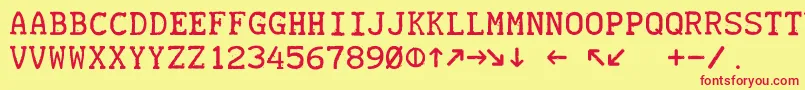 Teletype19451985 Font – Red Fonts on Yellow Background