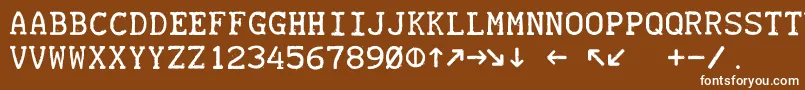 フォントTeletype19451985 – 茶色の背景に白い文字