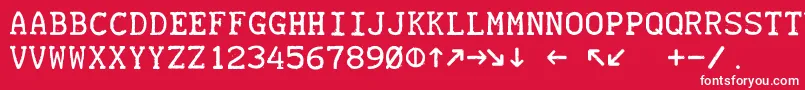 フォントTeletype19451985 – 赤い背景に白い文字