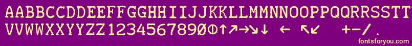 フォントTeletype19451985 – 紫の背景に黄色のフォント