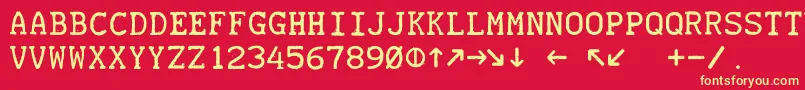 Teletype19451985 Font – Yellow Fonts on Red Background