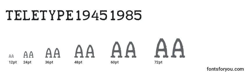 Größen der Schriftart Teletype19451985