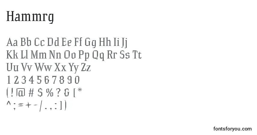 Шрифт Hammrg – алфавит, цифры, специальные символы