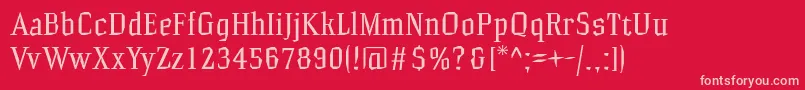 Hammrg Font – Pink Fonts on Red Background