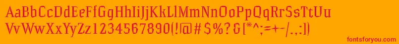 Hammrg-Schriftart – Rote Schriften auf orangefarbenem Hintergrund