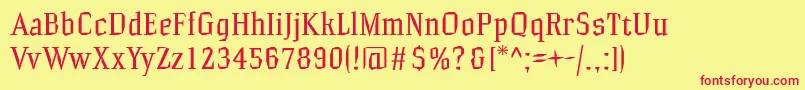 Hammrg Font – Red Fonts on Yellow Background