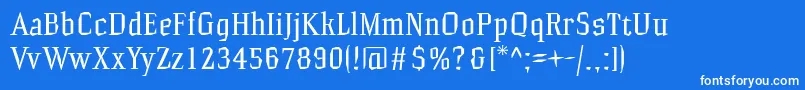 Hammrg-Schriftart – Weiße Schriften auf blauem Hintergrund