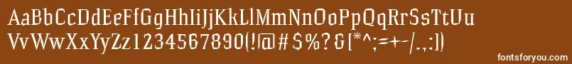 Hammrg-Schriftart – Weiße Schriften auf braunem Hintergrund