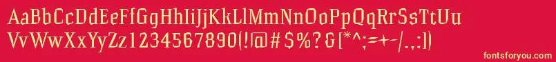 Hammrg Font – Yellow Fonts on Red Background