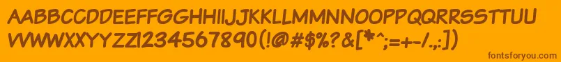 Vtcsundaykomixcapsbold Font – Brown Fonts on Orange Background