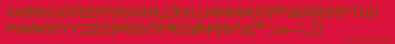 Vtcsundaykomixcapsbold Font – Brown Fonts on Red Background