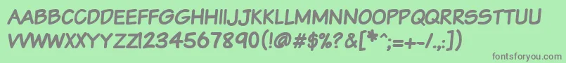 Vtcsundaykomixcapsbold Font – Gray Fonts on Green Background