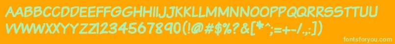 Vtcsundaykomixcapsbold Font – Green Fonts on Orange Background