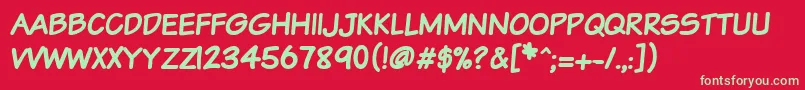 Vtcsundaykomixcapsbold Font – Green Fonts on Red Background