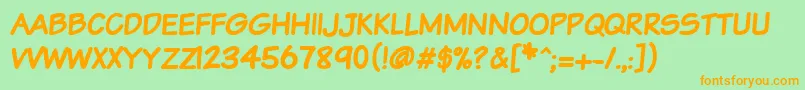 Vtcsundaykomixcapsbold Font – Orange Fonts on Green Background