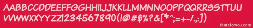 Vtcsundaykomixcapsbold Font – Pink Fonts on Red Background