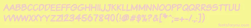 Vtcsundaykomixcapsbold Font – Pink Fonts on Yellow Background
