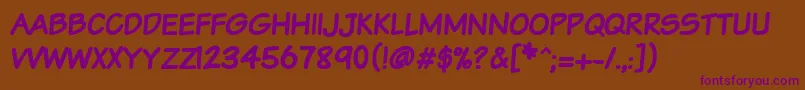 Vtcsundaykomixcapsbold Font – Purple Fonts on Brown Background