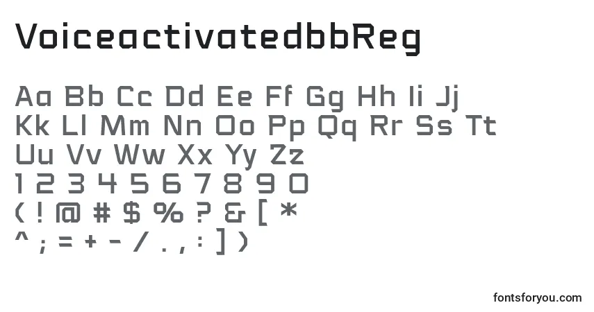 VoiceactivatedbbReg Font – alphabet, numbers, special characters