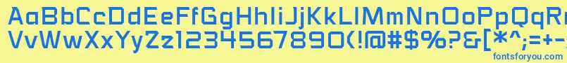 フォントVoiceactivatedbbReg – 青い文字が黄色の背景にあります。