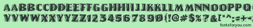 LinoletterCutRaggedRegular Font – Black Fonts on Green Background