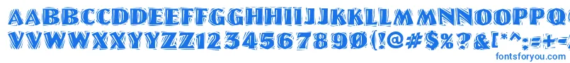 LinoletterCutRaggedRegular Font – Blue Fonts on White Background