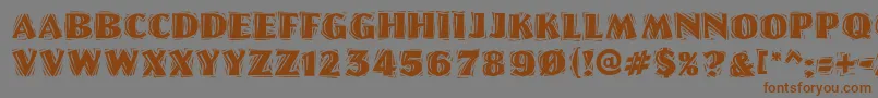 Шрифт LinoletterCutRaggedRegular – коричневые шрифты на сером фоне