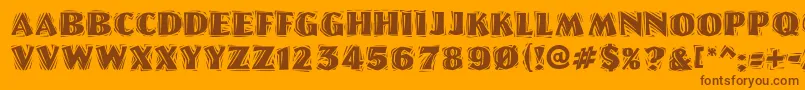 Шрифт LinoletterCutRaggedRegular – коричневые шрифты на оранжевом фоне