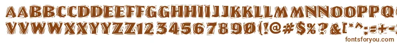 LinoletterCutRaggedRegular-fontti – ruskeat fontit valkoisella taustalla