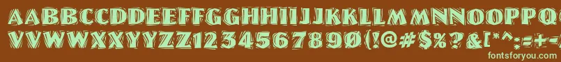 Шрифт LinoletterCutRaggedRegular – зелёные шрифты на коричневом фоне