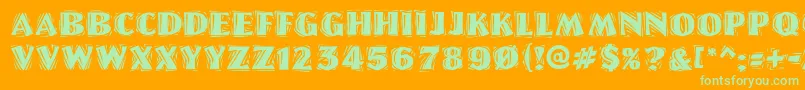 Шрифт LinoletterCutRaggedRegular – зелёные шрифты на оранжевом фоне