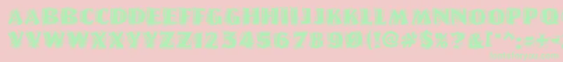 LinoletterCutRaggedRegular Font – Green Fonts on Pink Background