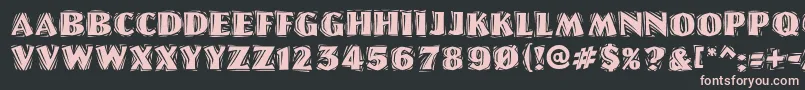 LinoletterCutRaggedRegular Font – Pink Fonts on Black Background
