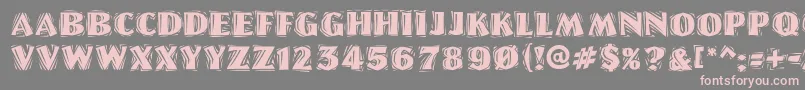 LinoletterCutRaggedRegular Font – Pink Fonts on Gray Background