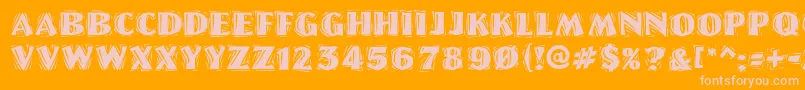 フォントLinoletterCutRaggedRegular – オレンジの背景にピンクのフォント