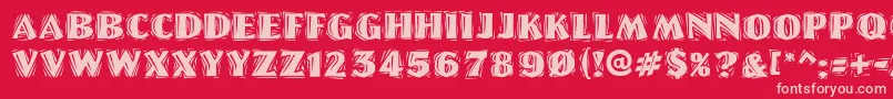 Police LinoletterCutRaggedRegular – polices roses sur fond rouge