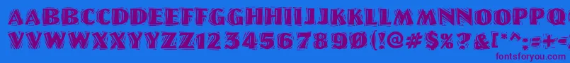 LinoletterCutRaggedRegular-fontti – violetit fontit sinisellä taustalla