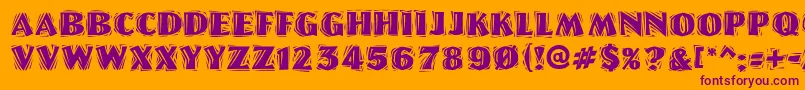 Шрифт LinoletterCutRaggedRegular – фиолетовые шрифты на оранжевом фоне