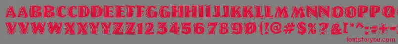 LinoletterCutRaggedRegular Font – Red Fonts on Gray Background