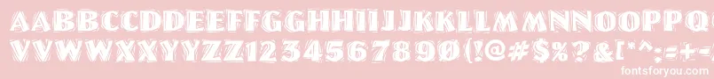 フォントLinoletterCutRaggedRegular – ピンクの背景に白い文字